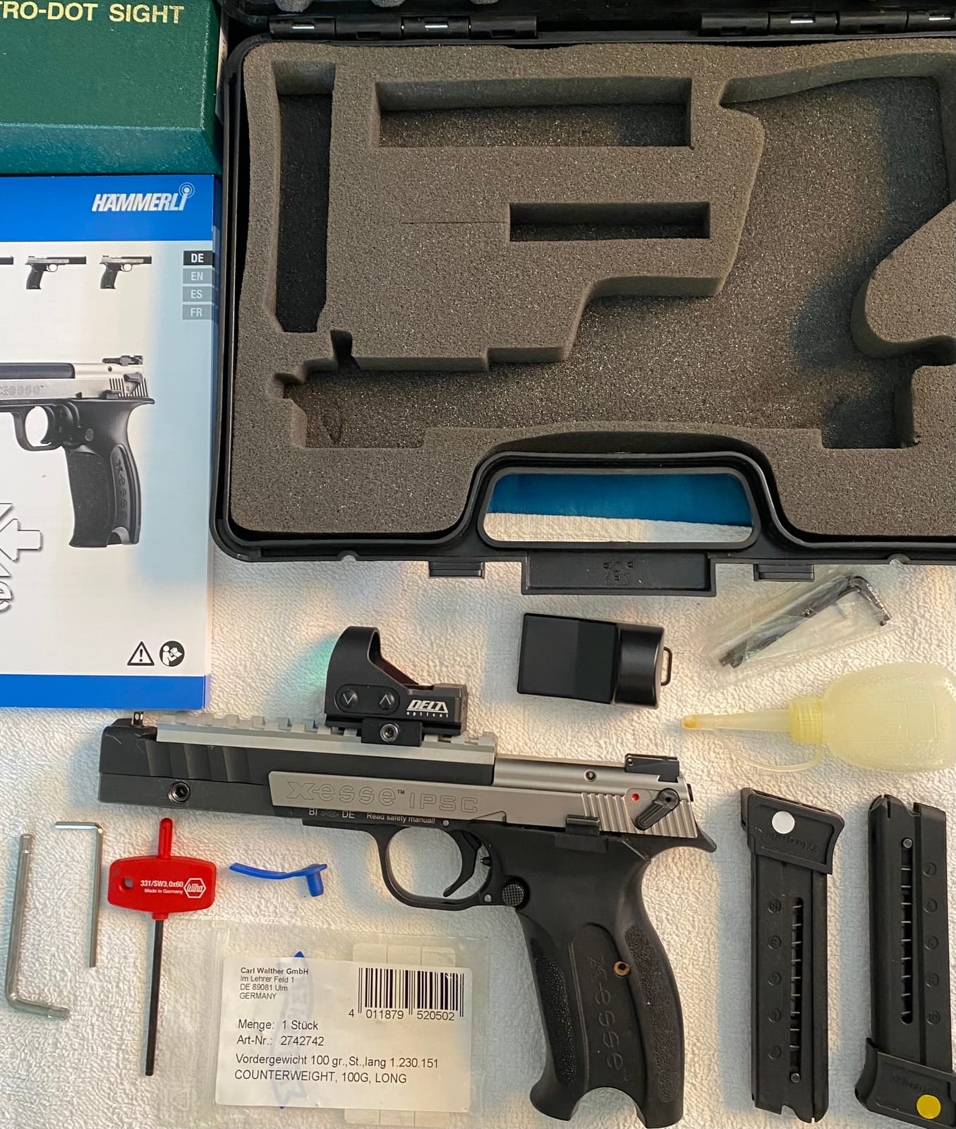 Hammerli X-Esse IPSC .22 LR sportpisztoly - Delta Optical MiniDot HD26 optikával