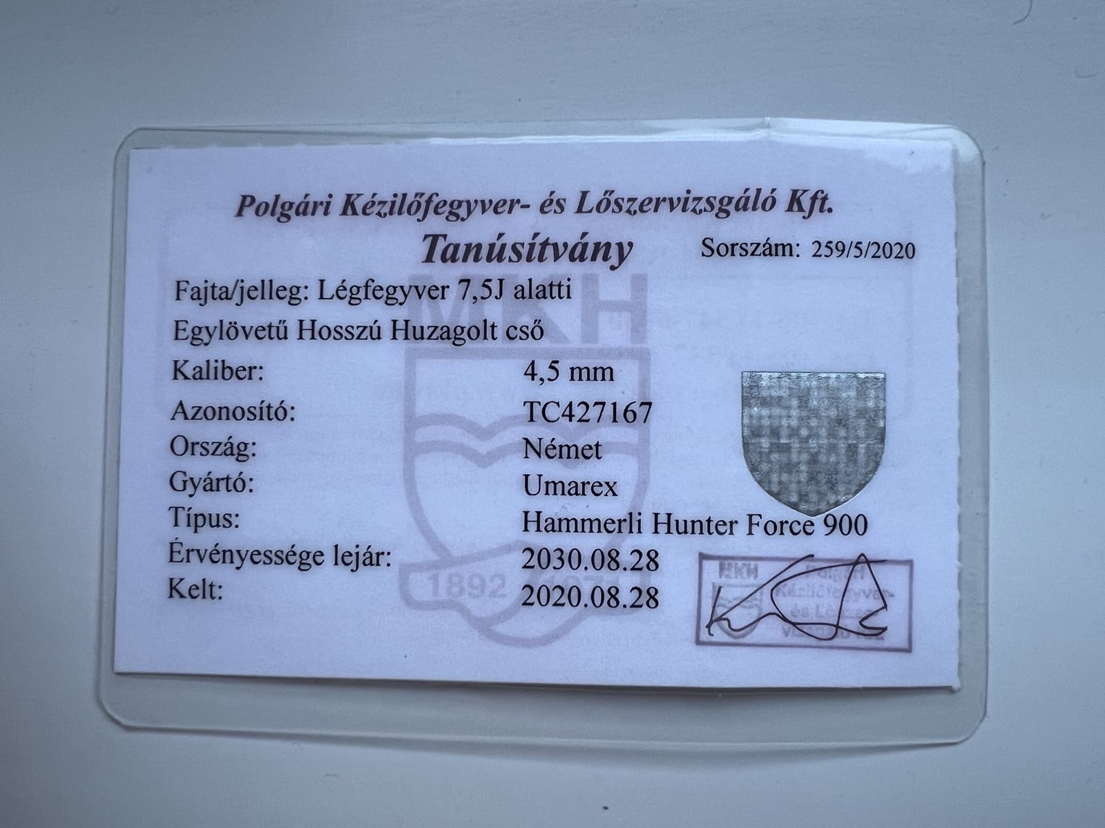 Hammerli Hunter Force 900 légpuska