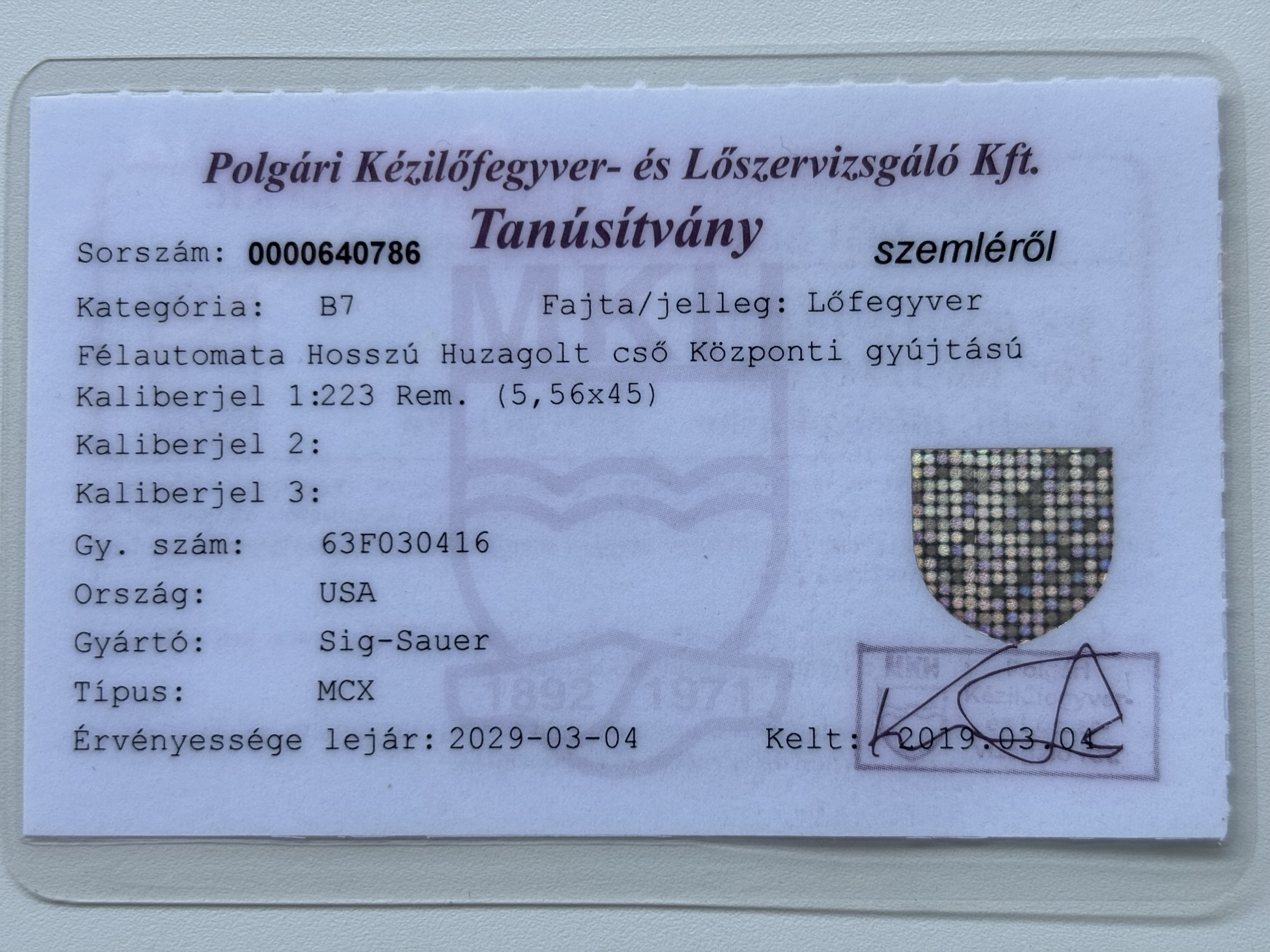 Eladó Sig karabély